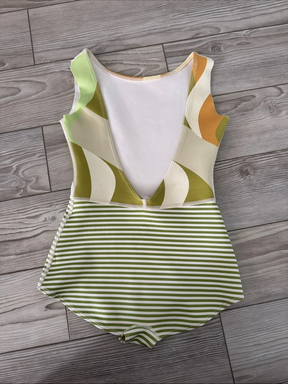 Seea Kids One-Piece Swimsuit in Green, Yellow, Cream